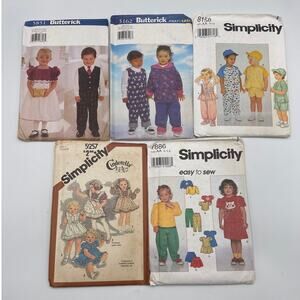 Toddler Baby Sewing Pattern Lot of 10 Romper Dress Overalls Size 1 2 3 All Sizes
